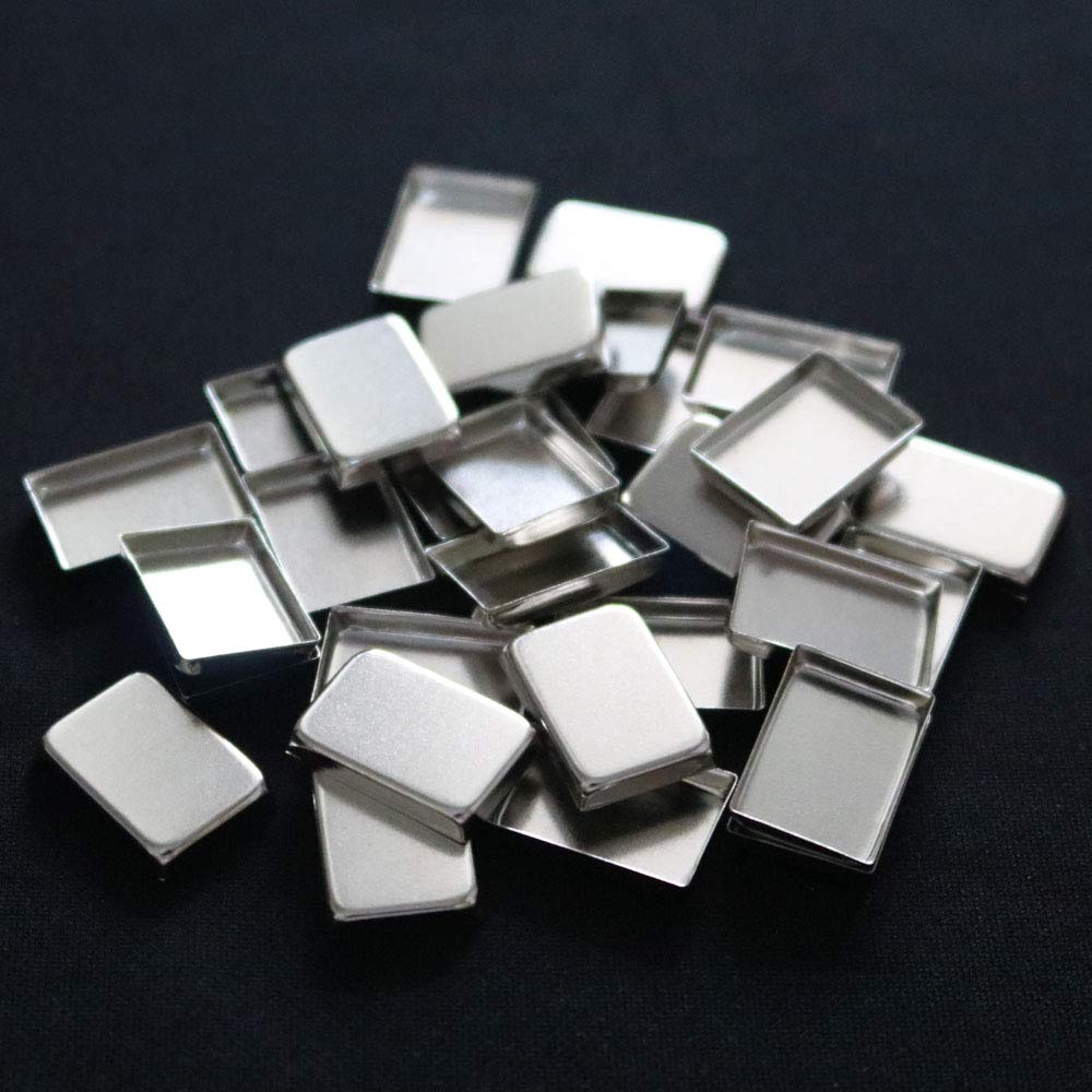 Amazon.co.jp: FCLUB 100Pack Empty Rectangle Metal Tin